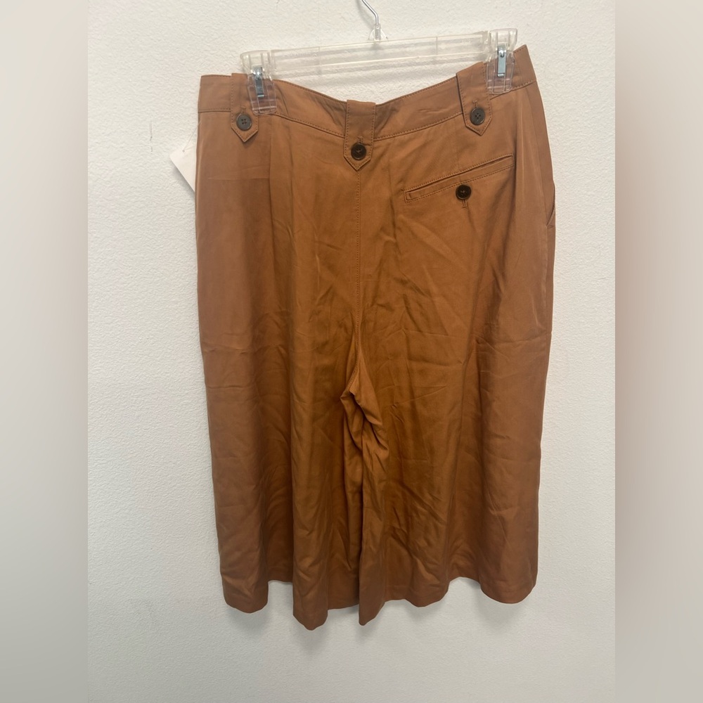 NWT Banana Republic | Brown Culottes | Pleated Cropped Pants | 10 Petite - Picture 5 of 5